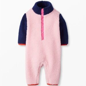Hanna Andersson Pink and Navy Cozy‎ Footie